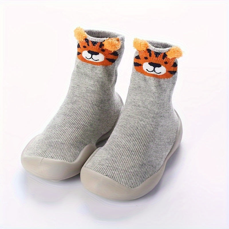 Baby Boys Cartoon Slip On Sock Shoes - Indoor Non Slip Walking Shoes
