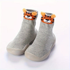 Baby Boys Cartoon Slip On Sock Shoes - Indoor Non Slip Walking Shoes