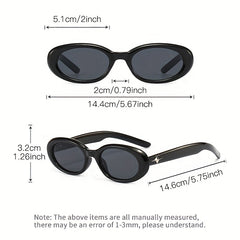 Y2K Oval Sunglasses Punk Star Charm Gradient Glasses UV400