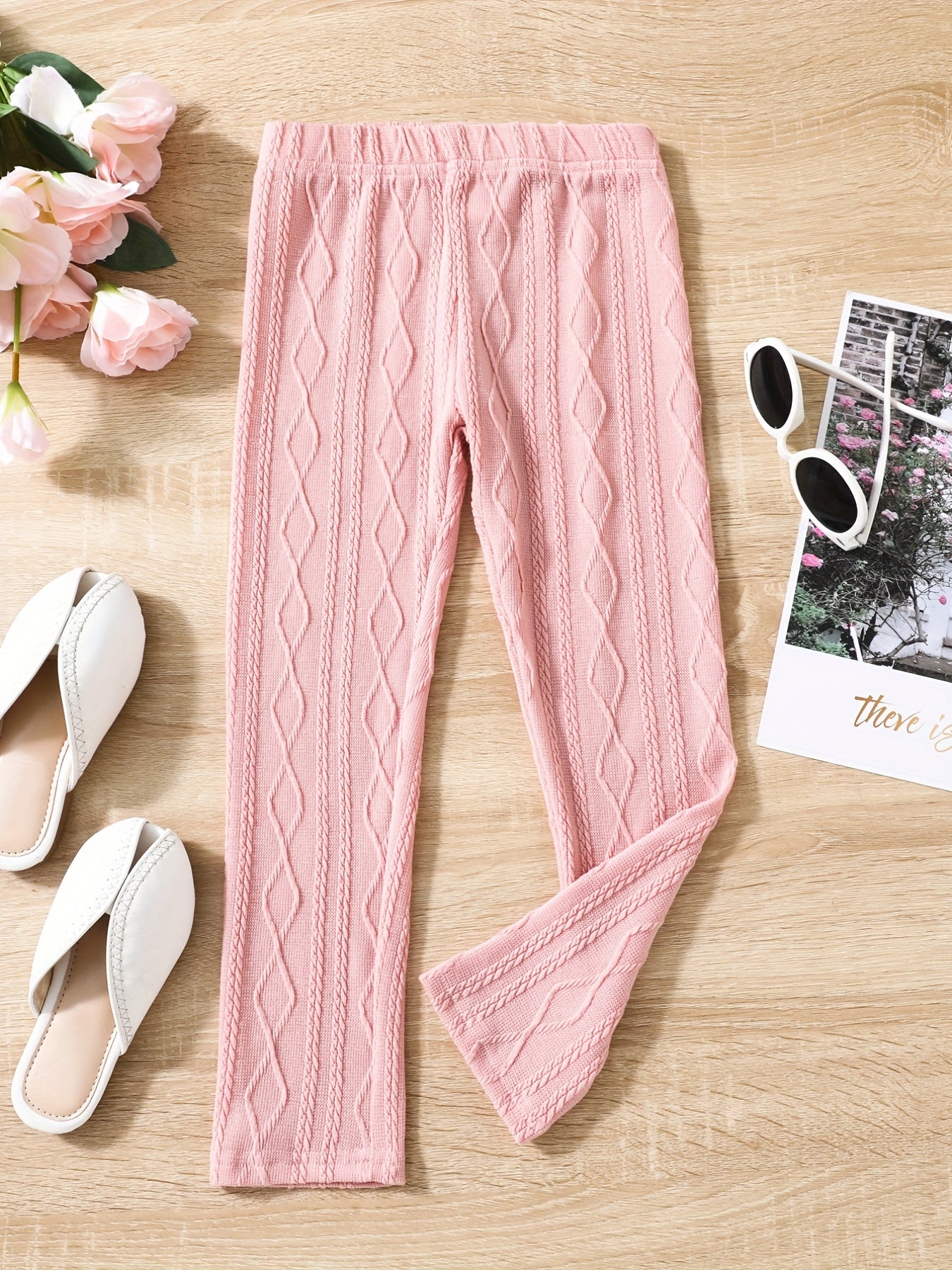 Girls' Cable Knit Ankle Pants Leggings