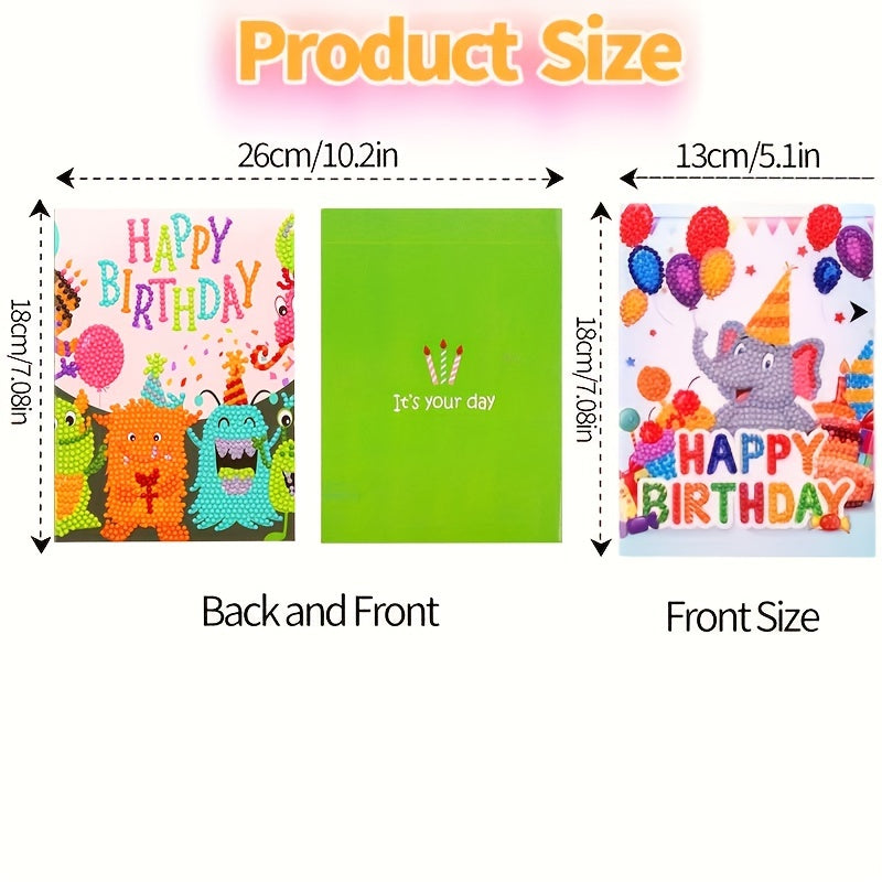 1pc 5D DIY Diamond Painting Christmas Cards Hand Drilled Diy Birthday Gift