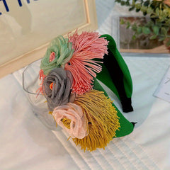 Colorful Boho Tassel Flower Headband for Women