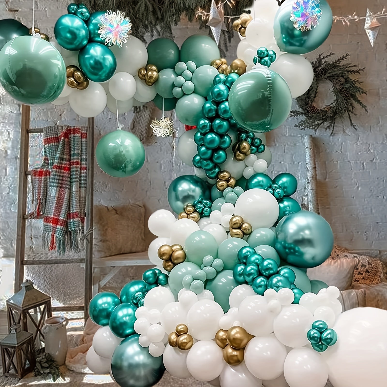 30pcs Metallic Green Balloons 10 Inch Teal Dark Green Latex Balloons