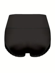 Contrast Lace Trim High Rise Tummy Control Shapewear Boy Shorts