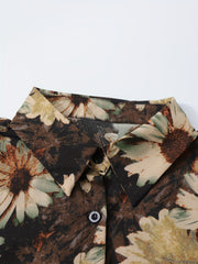  Casual Blouse Women's Plus Floral Print Button Up Collar Blouse