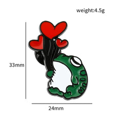 Cute Frog Metal Oil Drip Brooch for Kids