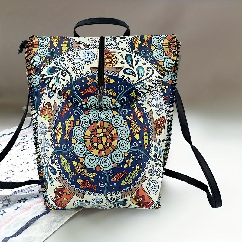 Vintage Ethnic Style Backpack Retro Bohemian Travel Daypack