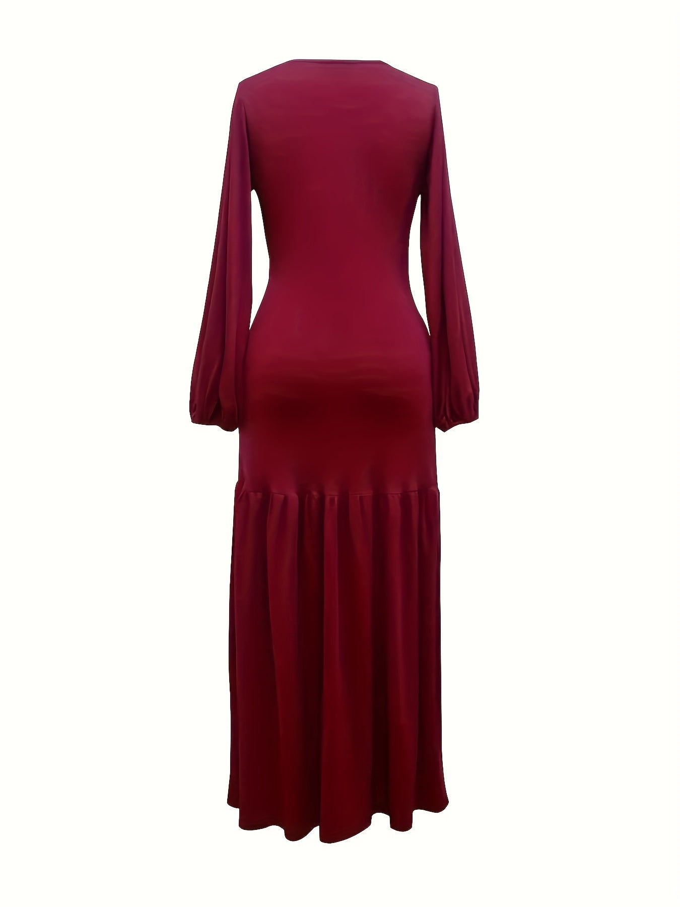  Lantern Sleeve Maxi Smock Dress