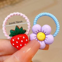 10pcs Flower Hair Ring High Elastic Headwear
