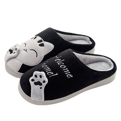 Cartoon Cat Memory Foam Slippers, Cozy Unisex Indoor House Shoes