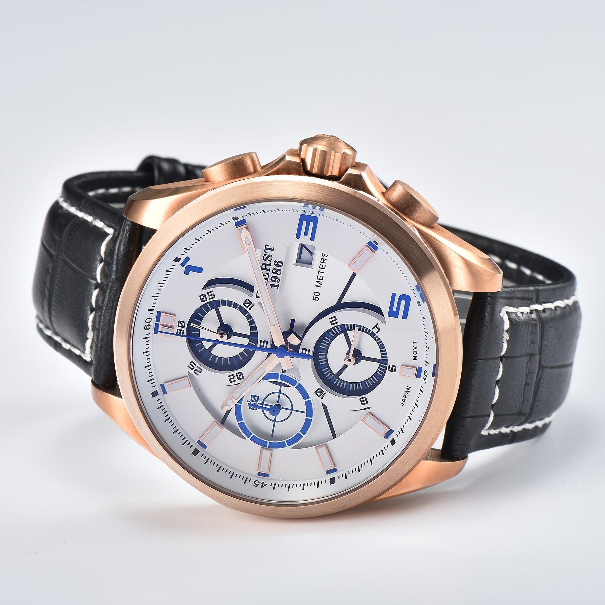 KUERST Teen Watch Stainless Steel Multifunctional Chronograph Quartz