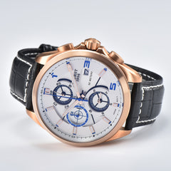 KUERST Teen Watch Stainless Steel Multifunctional Chronograph Quartz