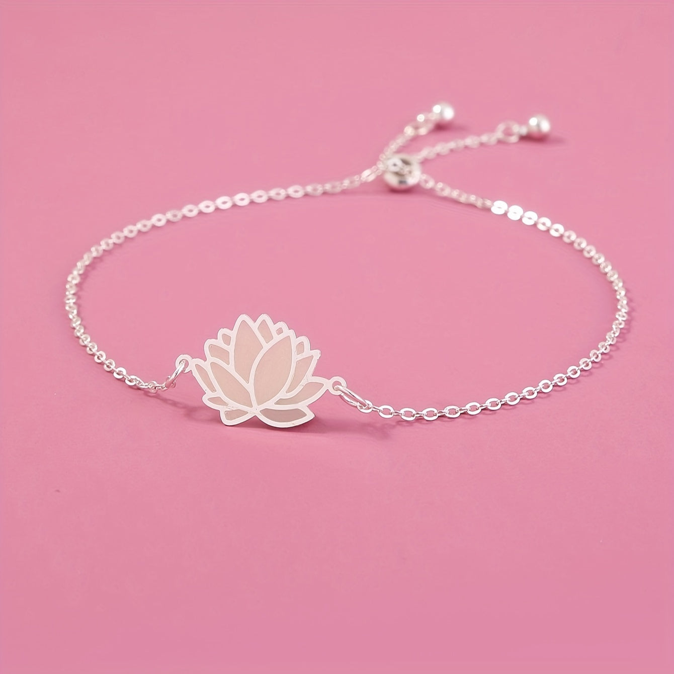 Luminous Lotus Thin Chain Bracelet Gift For Women Daily Wear