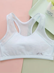 Cartoon Print Tank Crop Top Breathable Crew Neck Racerback Top