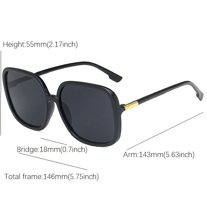 Vintage Oversized Square Sunglasses UV400 Women's Glasses