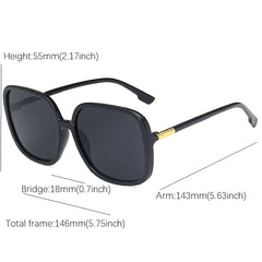 Vintage Oversized Square Sunglasses UV400 Women's Glasses