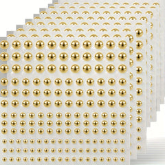 Golden Pearl Stickers Self Adhesive Gems for Crafts and Decoration