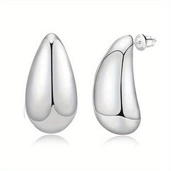 Chunky Plated Hypoallergenic Abstract Stud Earrings