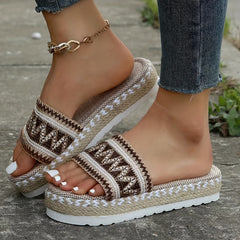 Women's Printed Platform Sandals Thick Bottom Summer Slippers