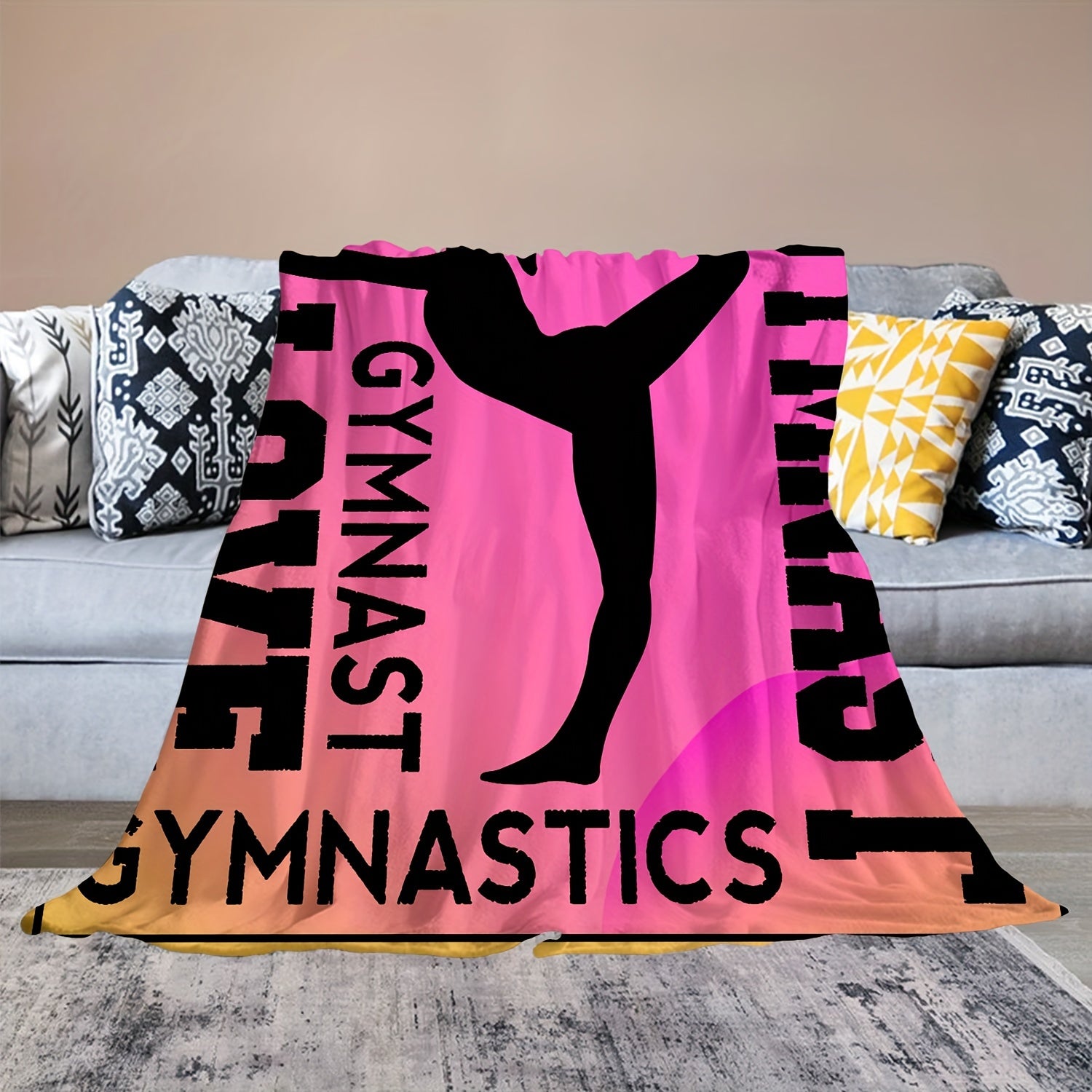 Gymnastics Pattern Blanket Soft Warm Ultra Fine Throw Blanket