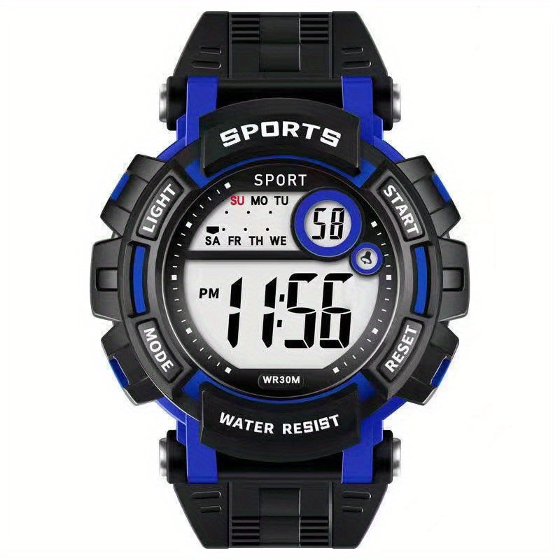 Boys Girls Teen Casual Digital Silicone Watch Multifunctional Electronic Gift