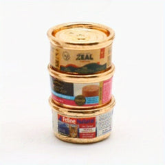 3pcs Dog and Cat Food Cans 1:12 Dollhouse Mini Pet Scene Model