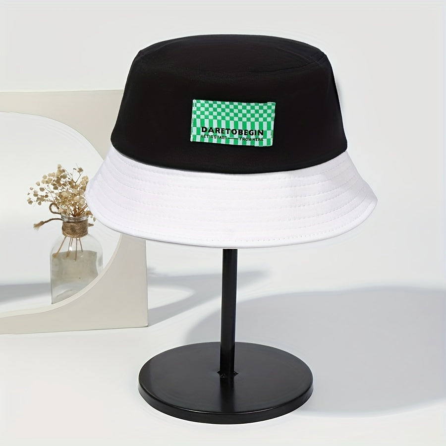 Men's Block Bucket Hat For Daily Outing