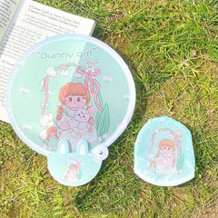 Kids Cartoon Round Fan Mini Cloth Pocket Fan Portable Fan