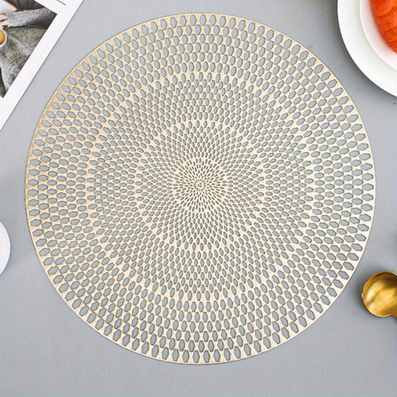 Round PVC Placemats Heat Insulation Mats Home Decoration