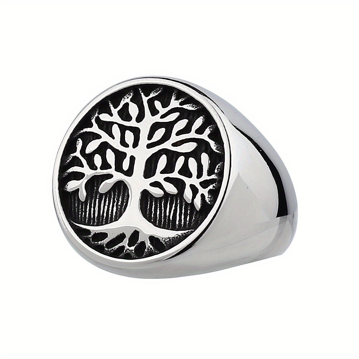 Lucky Tree Of Life Silvery Ring Men's Vintage Ring