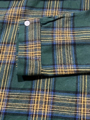  Plaid Roll Up Sleeve Tunic Shirt Top