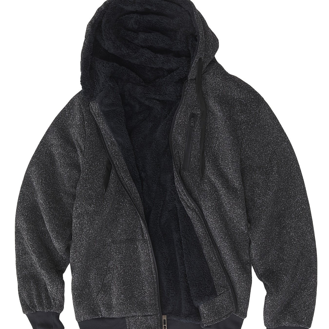Men's Winter Zip Up Hoodie Fleece Sweatshirt Warm Coats
