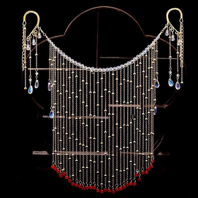 Hanfu Ancient Style Veil Tassel Ears Costume Cover Face Jewelry