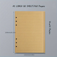 A5 Binder Refill Paper College Ruled Notebook Inserts