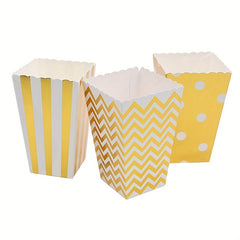 12pcs Dot Wave Striped Popcorn Boxes for Xmas Weddings Birthdays