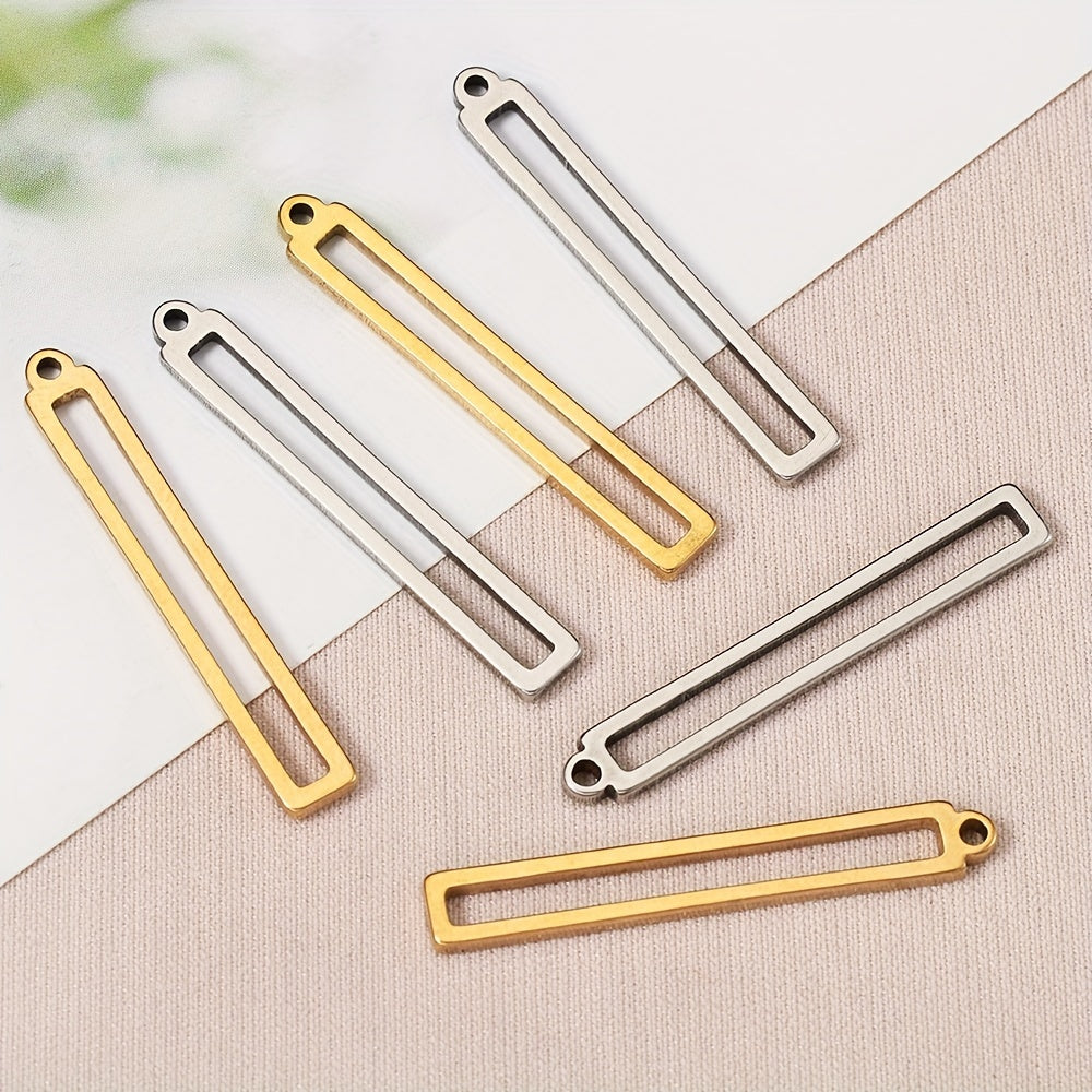 10pcs Stainless Steel Gold/Silver Rectangular Frame Pen