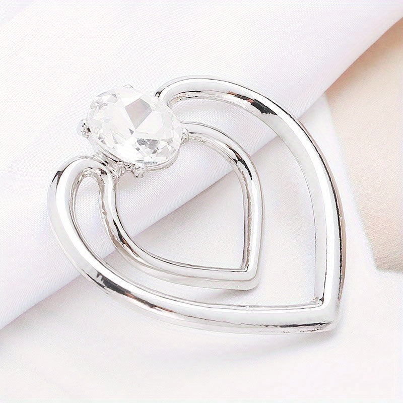Heart Shape Scarf Buckle Faux Pearls Clothings Accessories