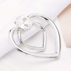 Heart Shape Scarf Buckle Faux Pearls Clothings Accessories