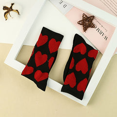 Heart Print Socks 2 Pairs Women's Stockings
