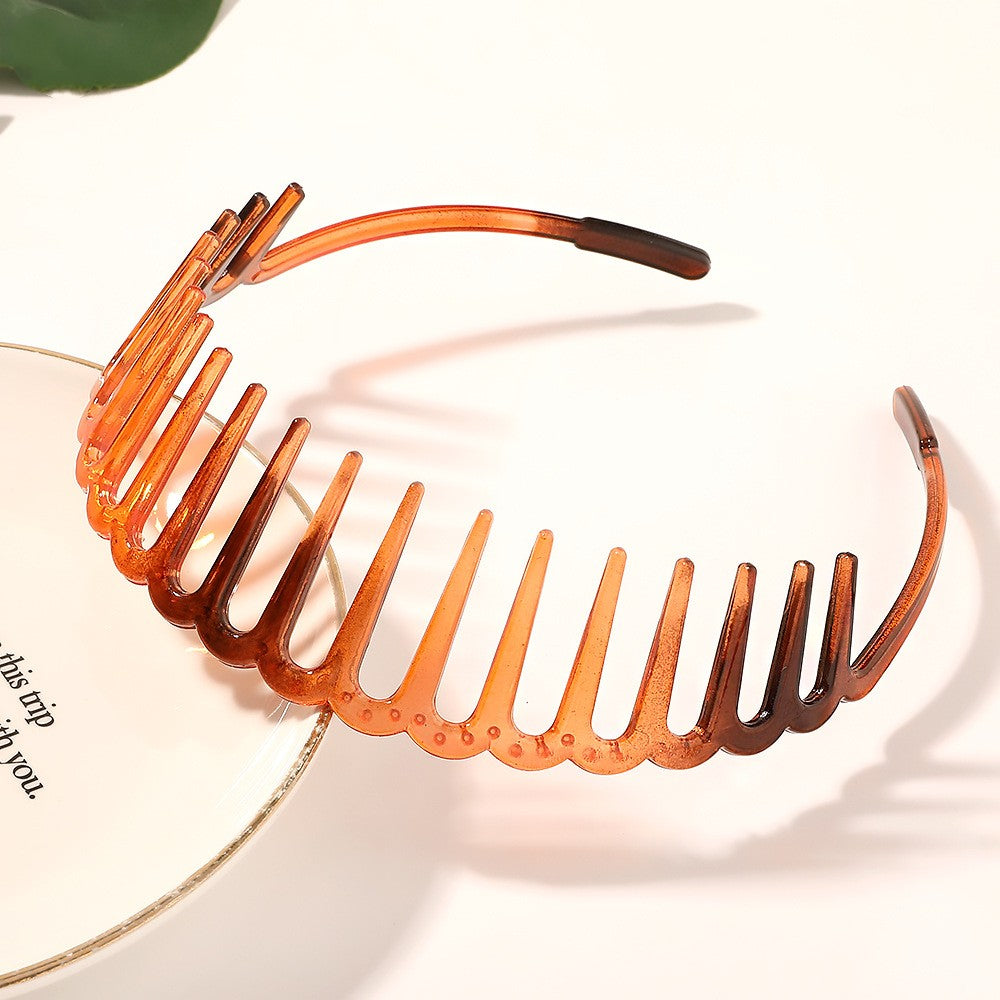 Non Slip Brown Toothed Headband Hair Comb Hairband