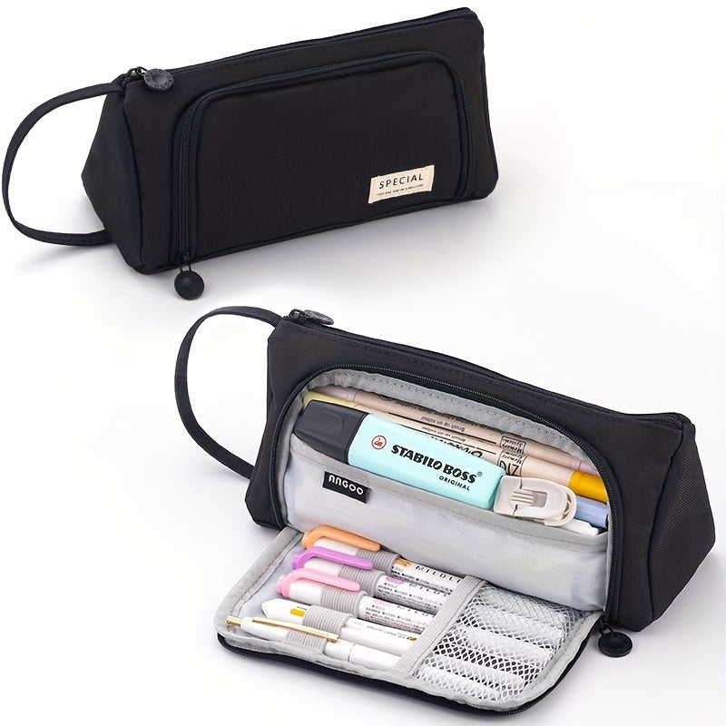 Triangle Window Pencil Case Large Capacity Pen Stationery Box For Students