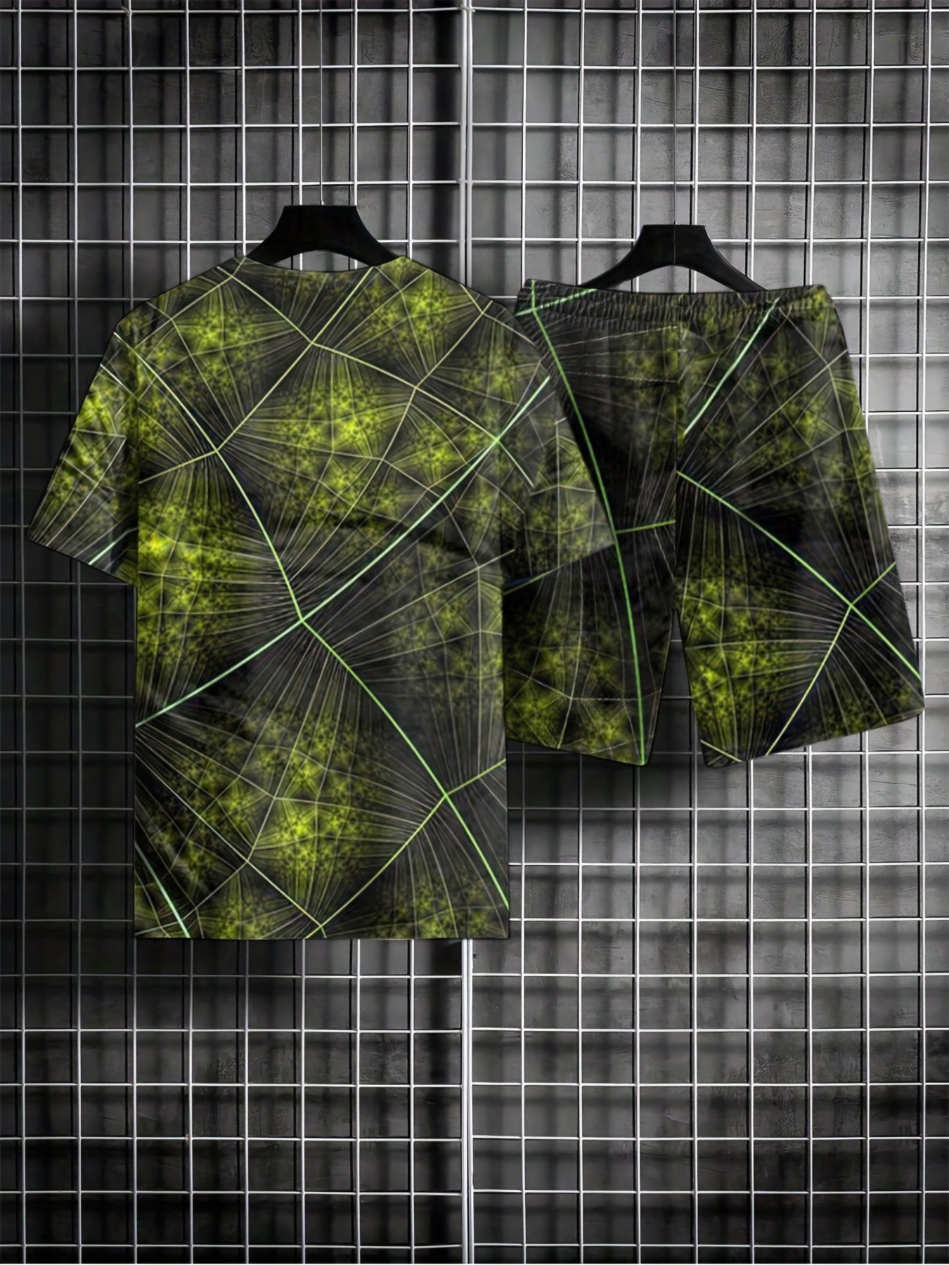 3D Print Men's Summer 2Pcs Casual Crew Neck T shirt And Shorts Set