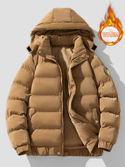 Men's Padded Thick Hooded Coat Thermal Warm Winter Jacket