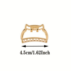 5PCS Hollow Heart Metal Hair Claw Clips Non Slip Mini Golden Geometric Barrettes