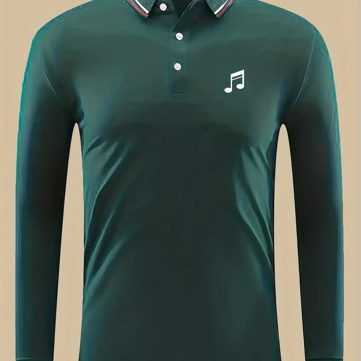 Musical Note Print Men's Lightweight Polo Shirt