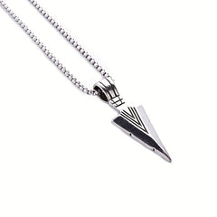 Men's Spearhead Pendant Necklace Street Hip hop Stainless Steel Sweater Chain