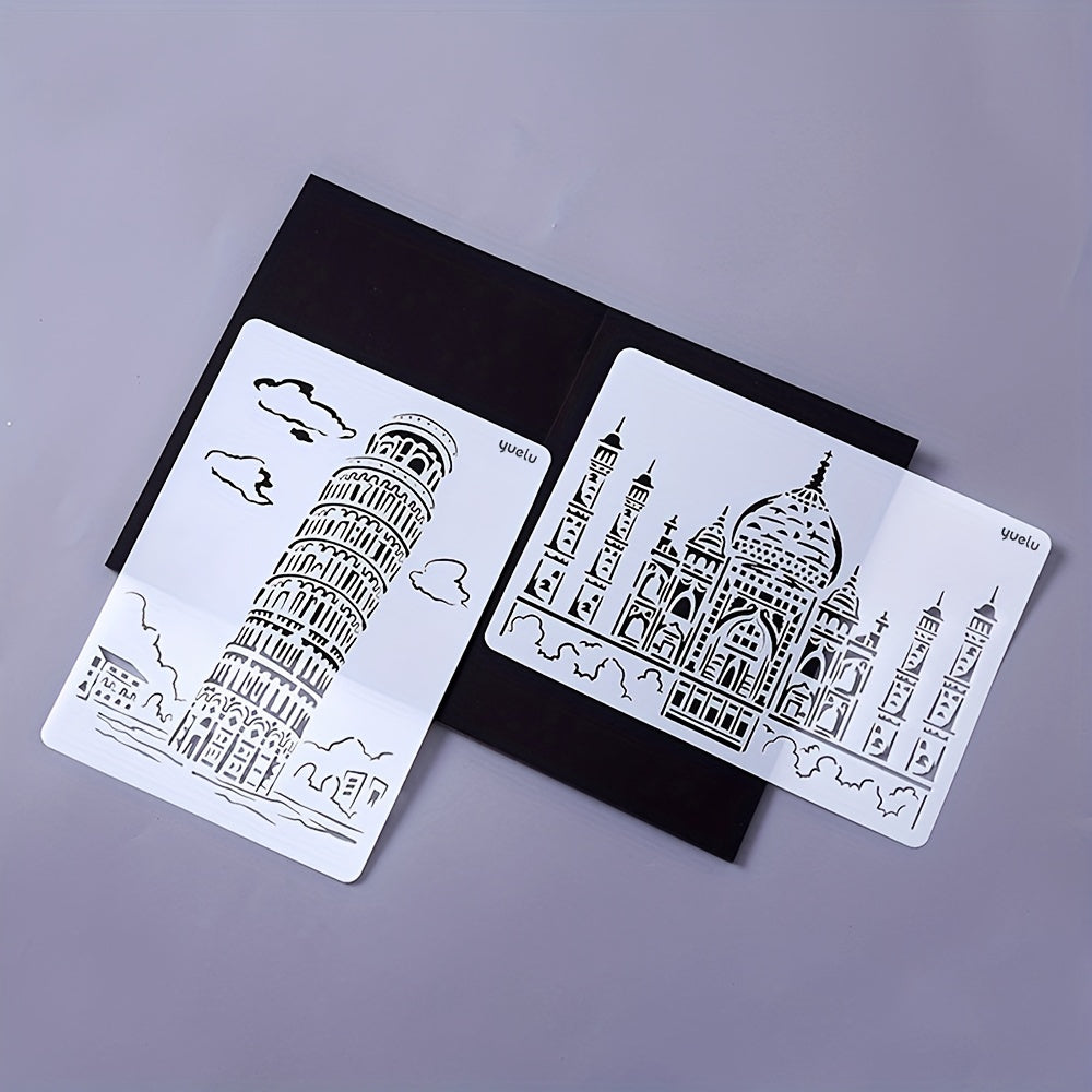 A4 Architecture Painting Stencils for DIY Crafts
