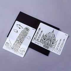 A4 Architecture Painting Stencils for DIY Crafts