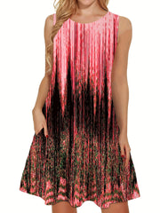 Sleeveless Mini Dress Crew Neck Casual Dress Women's Clothing