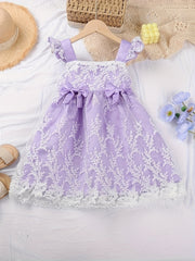 Girls' Lace Floral Ruffle Princess Dress For Party